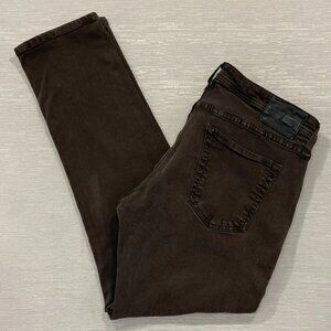 Adriano Goldschmied The Tellis Jeans Mens 34 x 31 Brown Denim Modern Slim Fit